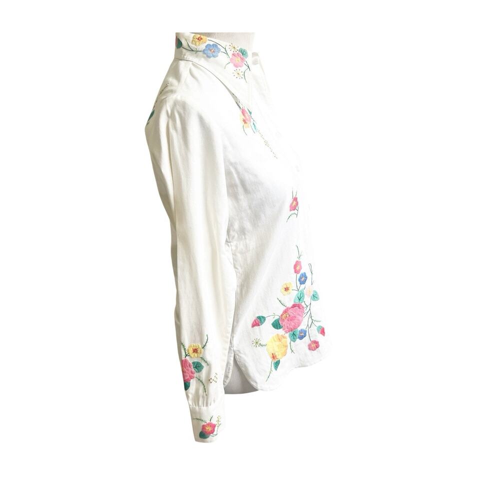 King James Women’s Embroidered Long Sleeve Button Down Shirt Long Sleeve Small - Picture 4 of 12